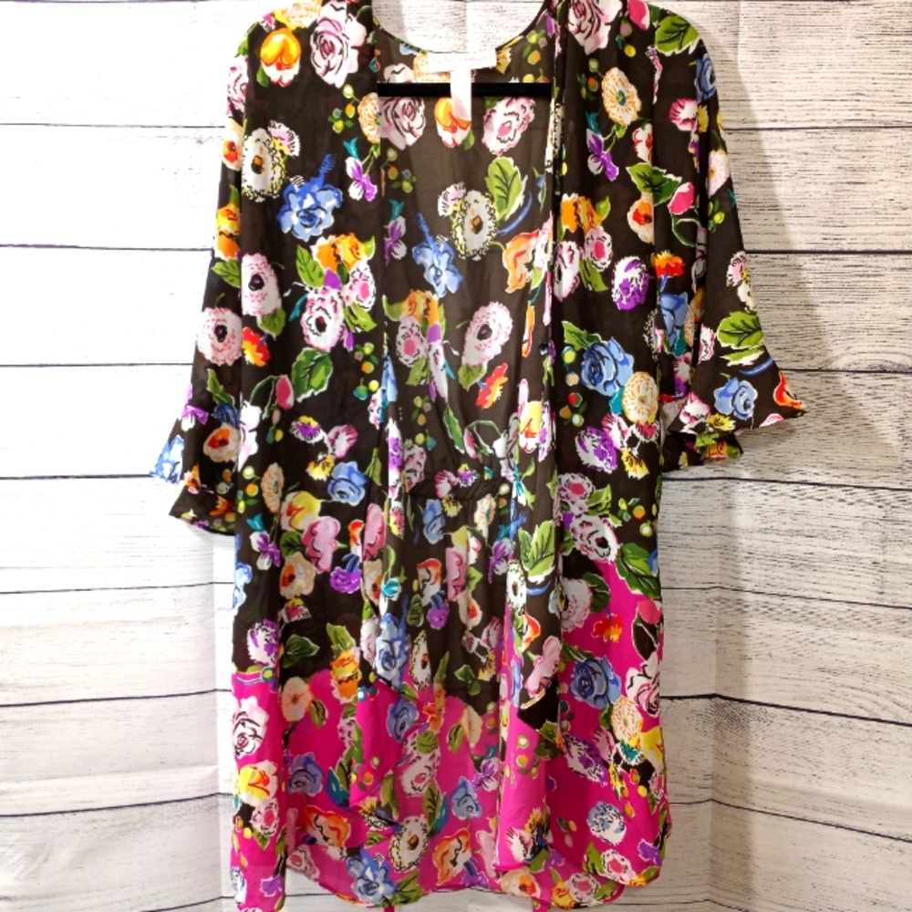 Oscar De La Renta Floral Print Robe S